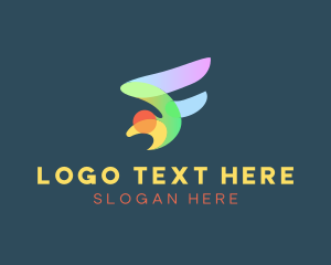 Marketing Firm - Colorful Bird Letter F logo design