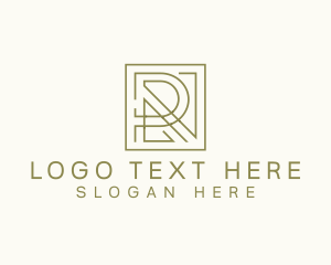 Architect - Minimal Abstract Square Letter R logo design