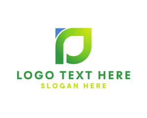 Bio Tech - Natural Leaf letter D logo design