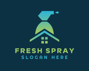 Spray Bottle Disinfection logo design