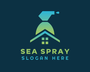 Spray Bottle Disinfection logo design