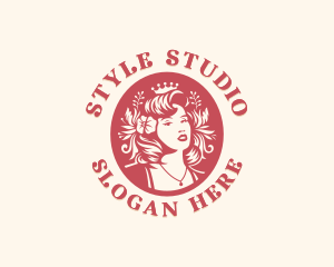 Female Floral Hairstylist logo design