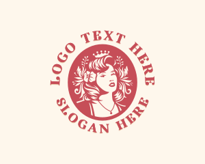 Salon - Female Floral Hairstylist logo design