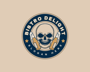 Brewery Beer Skull logo design