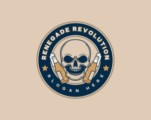 Rebel - Brewery Beer Skull logo design