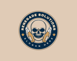 Rebel - Brewery Beer Skull logo design