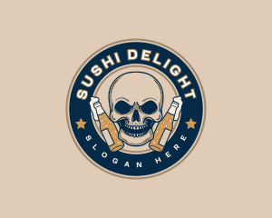 Brewery Beer Skull logo design