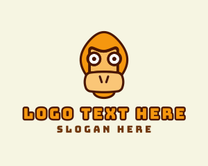 Zoology - Monkey Orangutan Face logo design