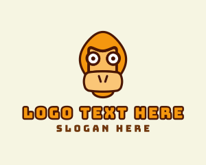 Ape - Monkey Orangutan Face logo design