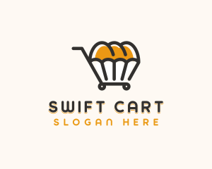 Bread Shopping Cart logo design