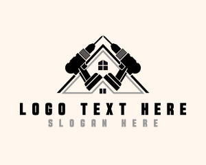 Building - Drill Roof Construction logo design