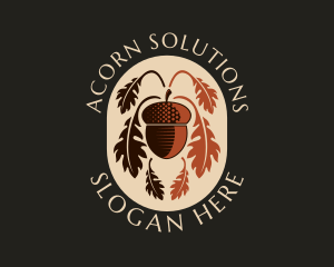 Acorn - Nature Acorn Leaf logo design