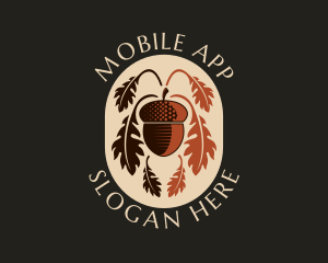 Oaknut - Nature Acorn Leaf logo design
