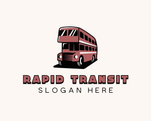 Shuttle - Double Decker Bus Vehicle logo design