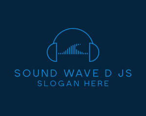 Headphone Sound Wave logo design