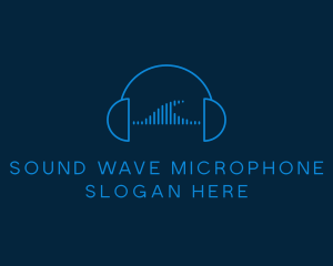 Headphone Sound Wave logo design