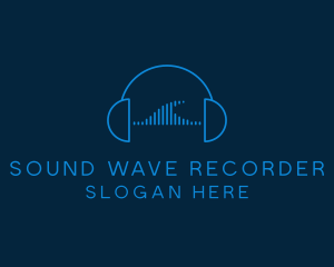 Headphone Sound Wave logo design