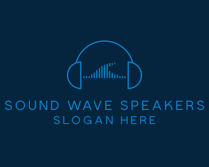 Headphone Sound Wave logo design