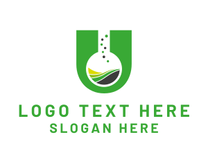 Green - Chemical Letter U logo design