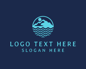 Blue - Travel Island Paradise logo design