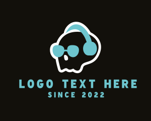 Gadget - Skull Headphones DJ logo design
