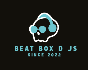 Dj - Skull Headphones DJ logo design
