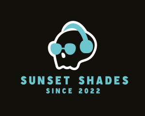 Shades - Skull Headphones DJ logo design