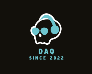 Skull Headphones DJ logo design