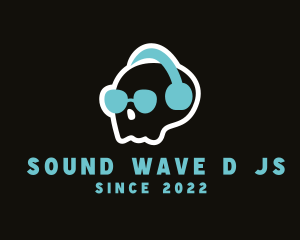 Dj - Skull Headphones DJ logo design