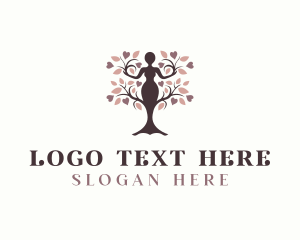 Yoga - Woman Tree Yoga logo design