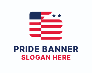 America Flag Patriot logo design