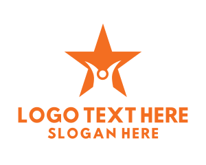 Hollywood - Orange Star Human logo design