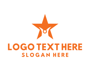 Orange - Star Human Hollywood logo design