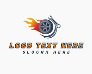 Fiery - Automotive Tire Flames logo design