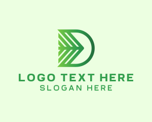 Tree - Natural Leaf Letter D logo design