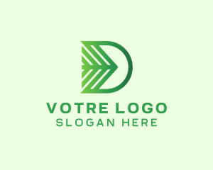 Environment Friendly - Natural Leaf Letter D logo design