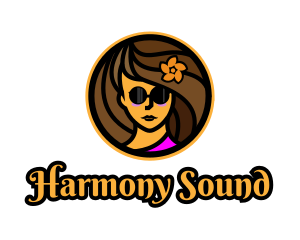 Hawaiian - Woman Shades Vacationer logo design