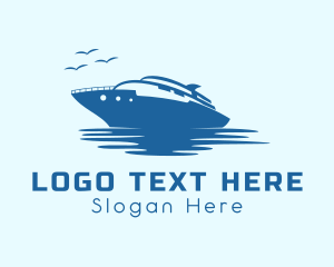 Ferry - Travel Cruise Ship logo design