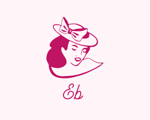 Wine Red - Fashion Hat Woman logo design