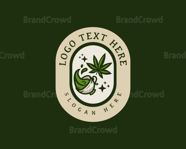 Weed Tea Beverage Logo