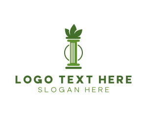Green Cannabis Column Letter I Logo