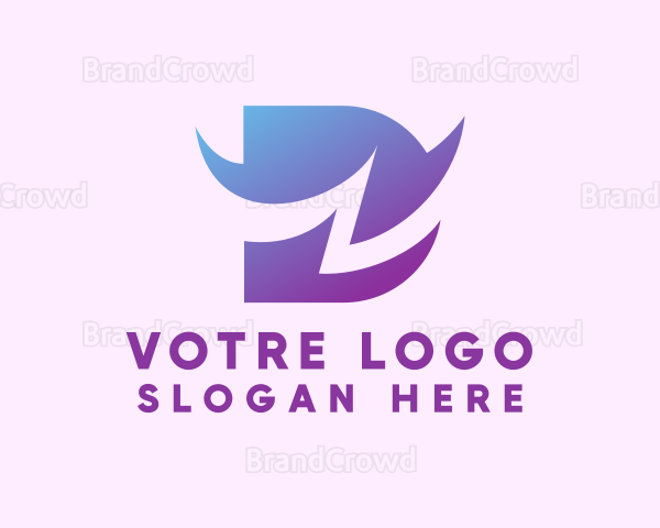 Gradient Purple Letter D Logo