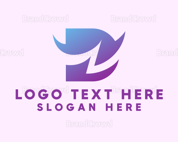 Gradient Purple Letter D Logo