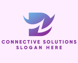 Interaction - Gradient Purple Letter D logo design
