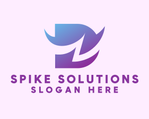 Spike - Gradient Purple Letter D logo design