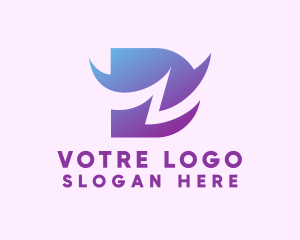 Customer Service - Gradient Purple Letter D logo design