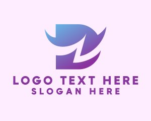 Gradient Purple Letter D Logo