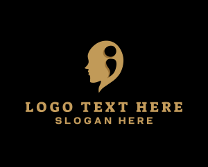 Brain - Mental Head Semicolon logo design