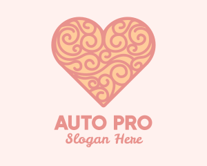 Dating Site - Pink Heart Ornament logo design