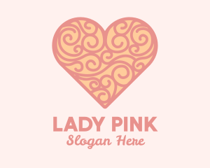 Pink Heart Ornament logo design